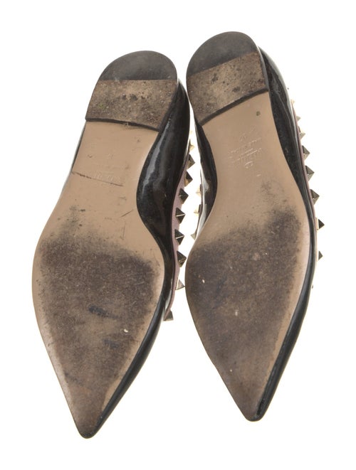 Valentino Patent Leather Studded Accents Ballet Flats