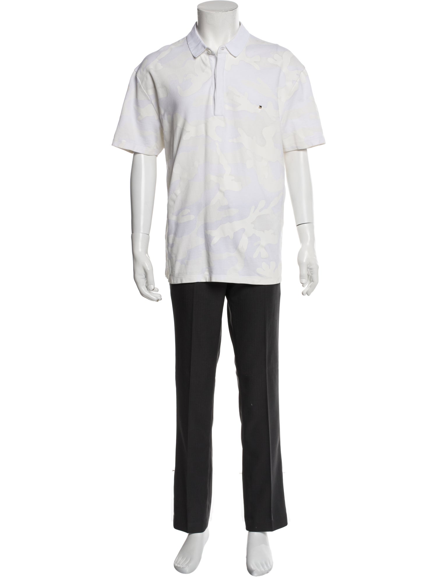 Valentino Rockstud Accents Printed Polo Shirt