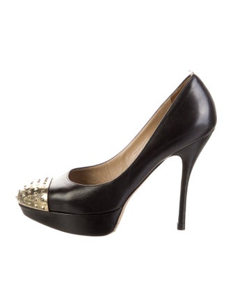 Valentino Rockstud Accents Leather Pumps