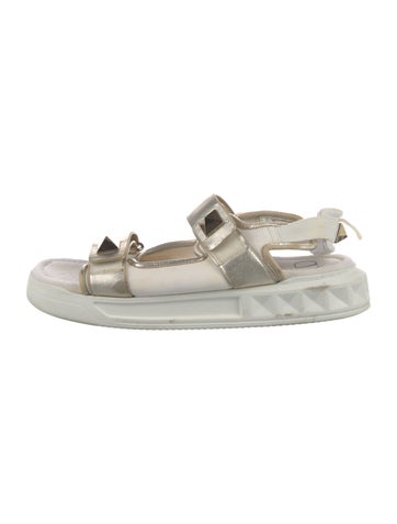 Valentino Sandals Leather Studded Accents Slides IT 41 | 11
