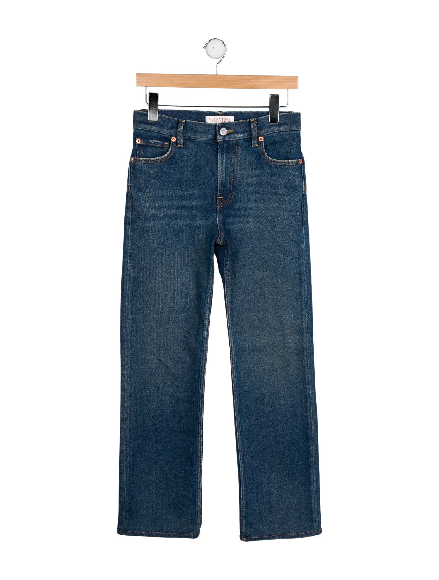 Valentino Mid-Rise Straight Leg Jeans