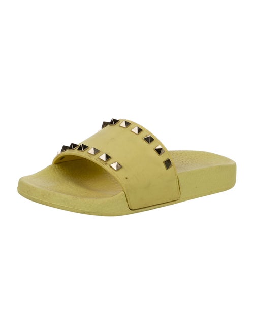 Valentino Rockstud Accents Rubber Slides