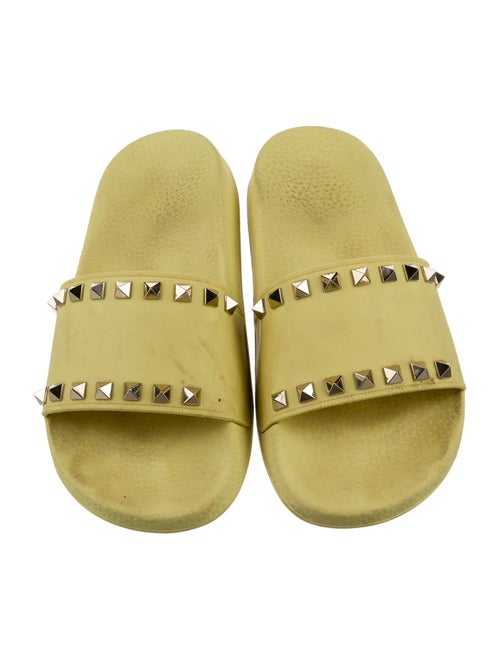 Valentino Rockstud Accents Rubber Slides