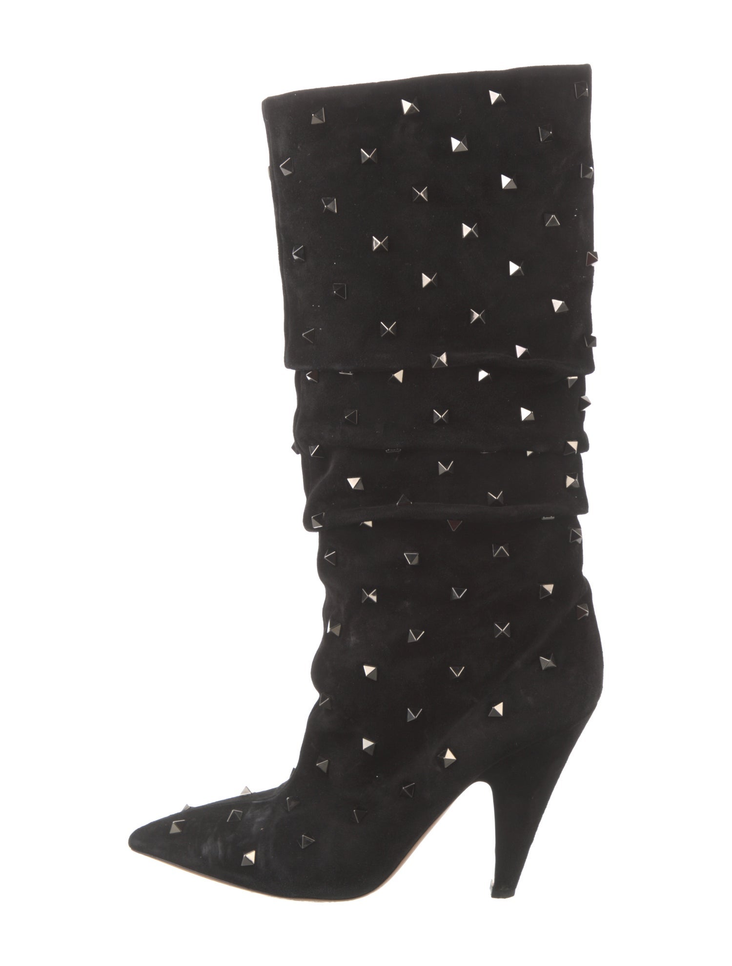 Valentino Rockstud Accents Suede Boots