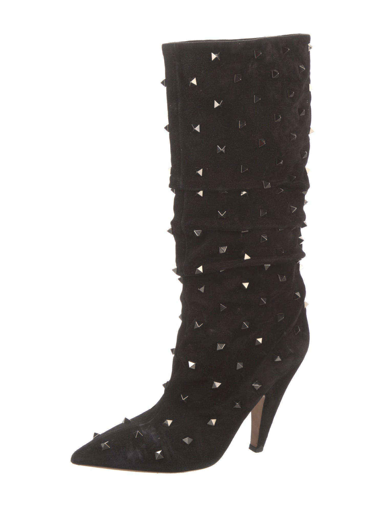 Valentino Rockstud Accents Suede Boots