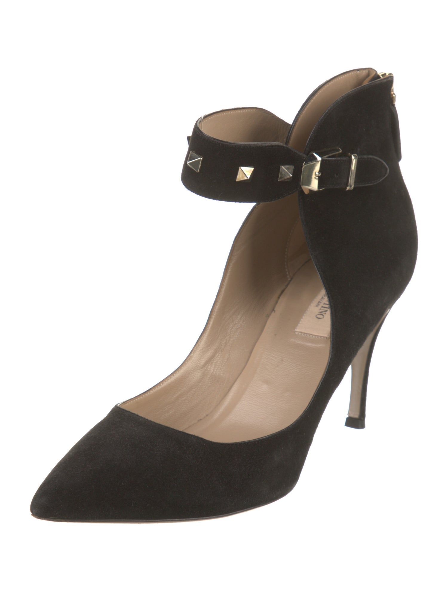 Valentino Rockstud Accents Suede Pumps