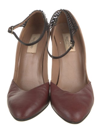 Valentino Leather Colorblock Pattern Pumps