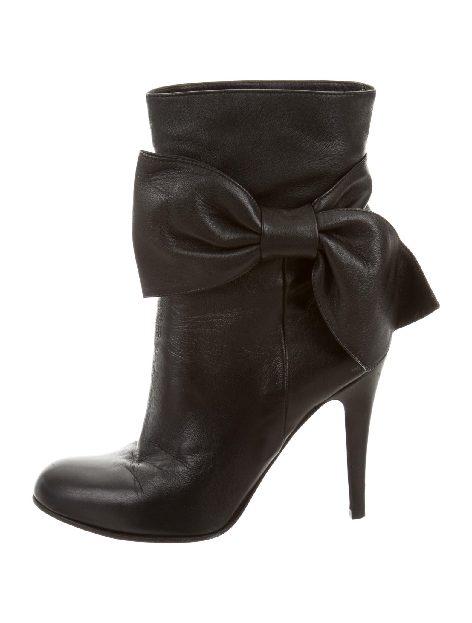 leather bow valentino leather bow ankle boots shoes val47826 the realreal leather bow valentino leather bow ankle boots shoes val47826 the realreal