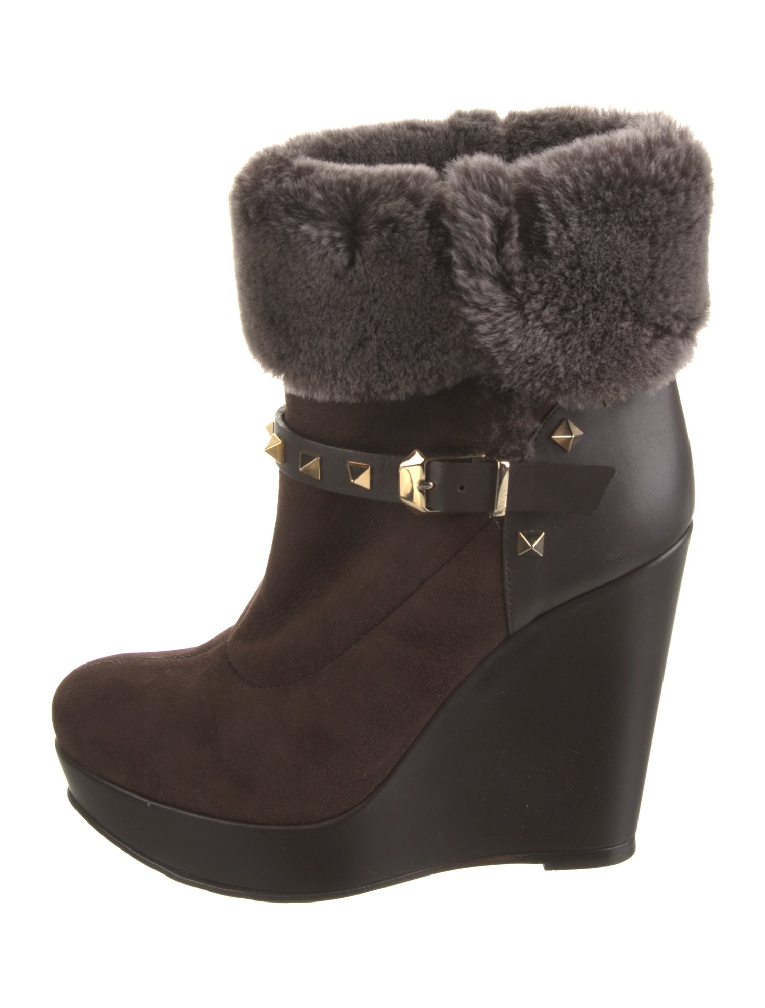 Valentino Rockstud Accents Suede Boots