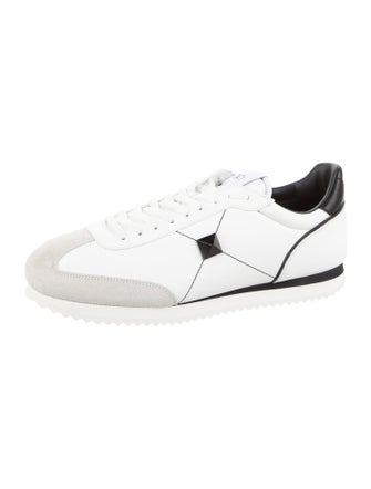 Valentino Rockstud Accents Leather Sneakers