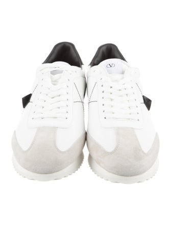 Valentino Rockstud Accents Leather Sneakers