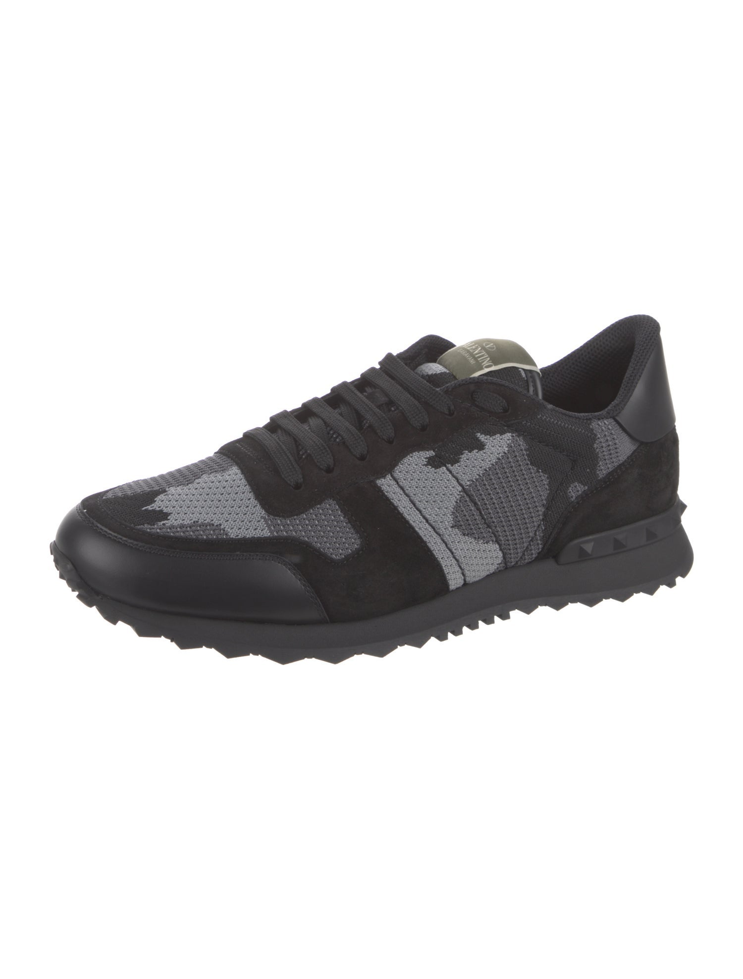 Valentino Psychedelic Camo Print Studded Accents Sneakers