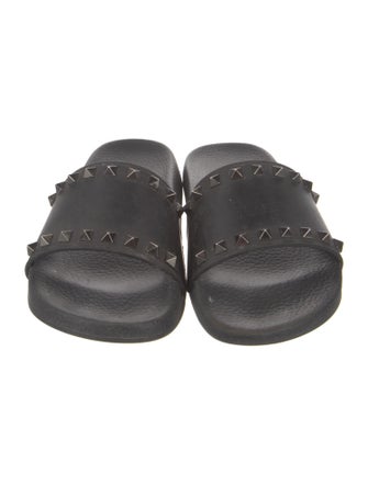 Valentino Rockstud Accents Rubber Slides