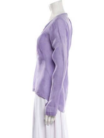 Valentino Linen V-Neck Blouse