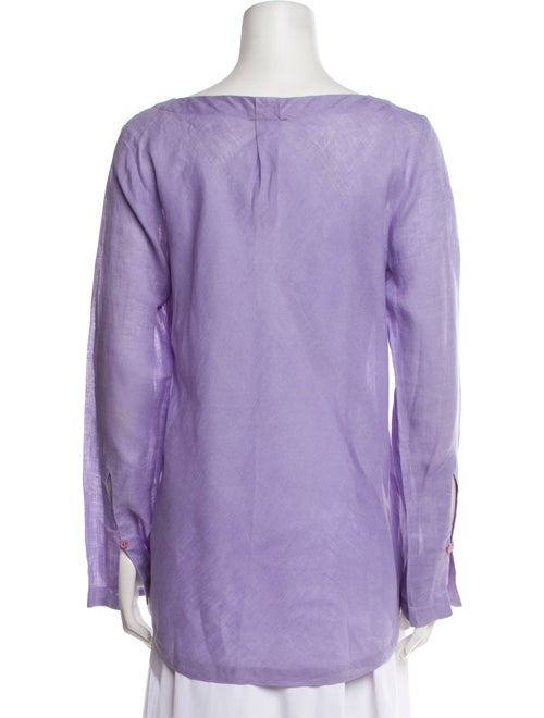 Valentino Linen V-Neck Blouse