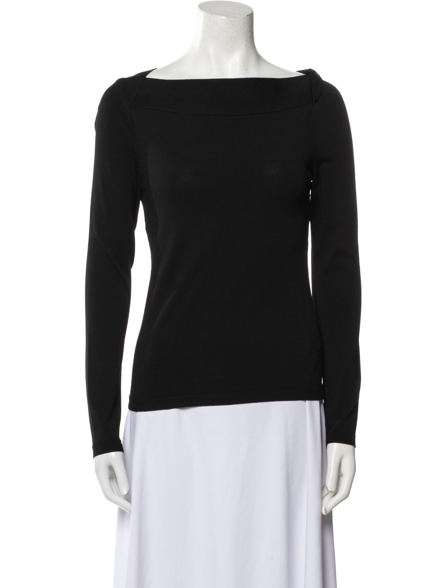 Valentino Bateau Neckline Long Sleeve Top