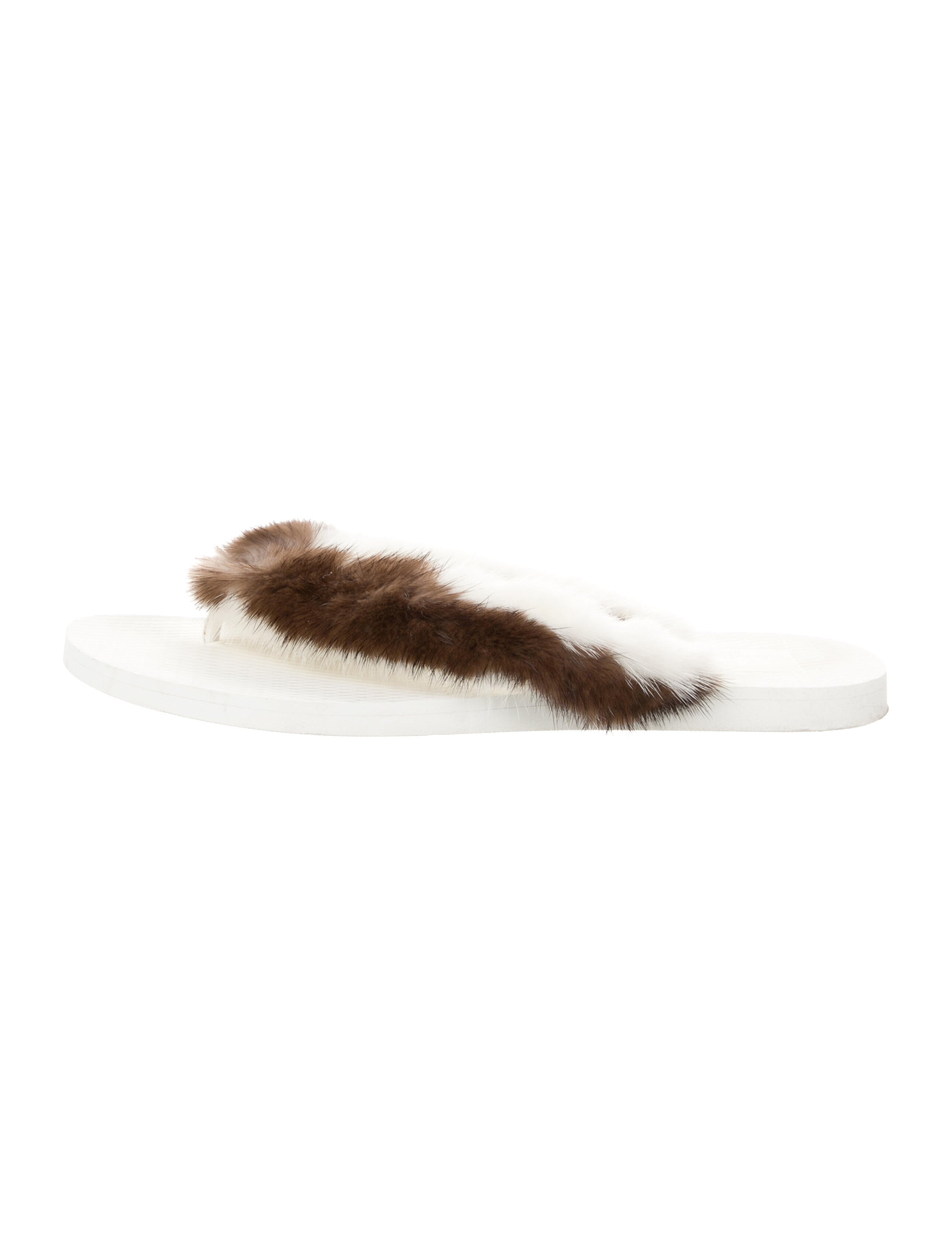 Valentino Fur Colorblock Pattern Slides
