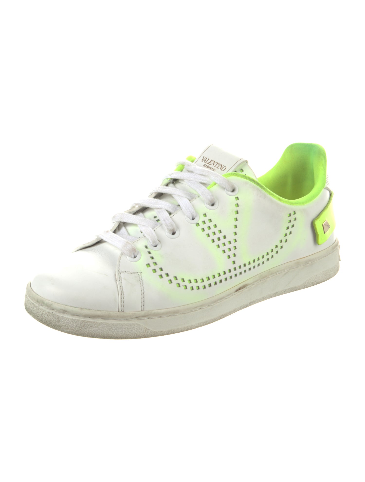 Valentino Rockstud Accents Leather Sneakers