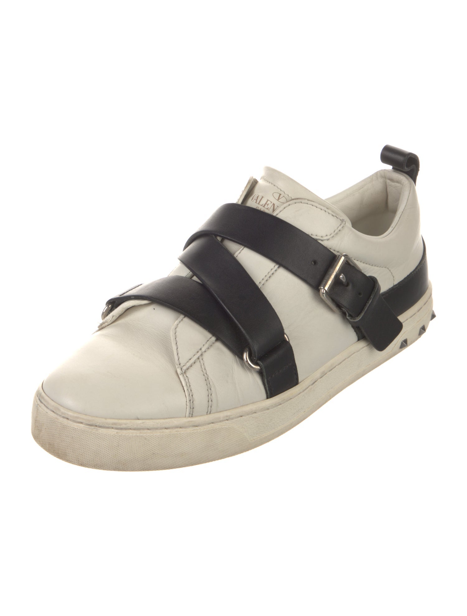 Valentino Rockstud Accents Leather Sneakers
