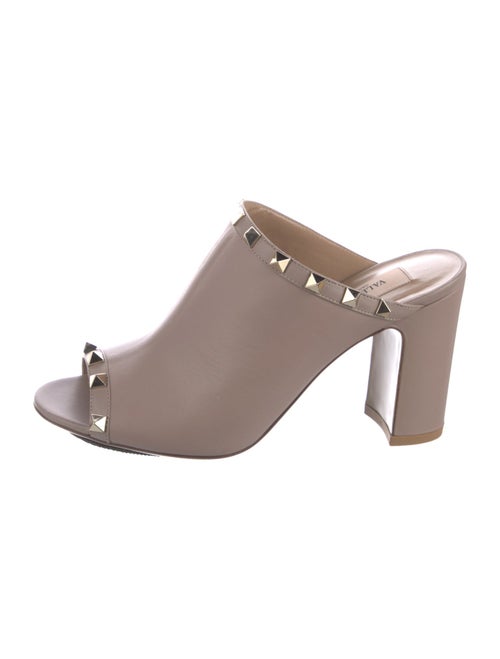 Valentino Rockstud Accents Leather Slides