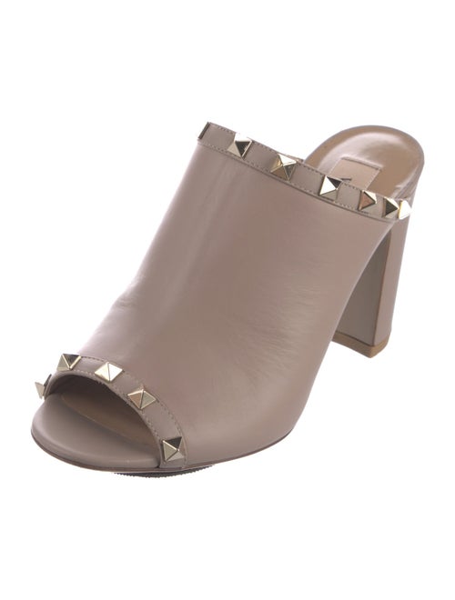 Valentino Rockstud Accents Leather Slides