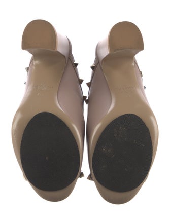 Valentino Rockstud Accents Leather Slides