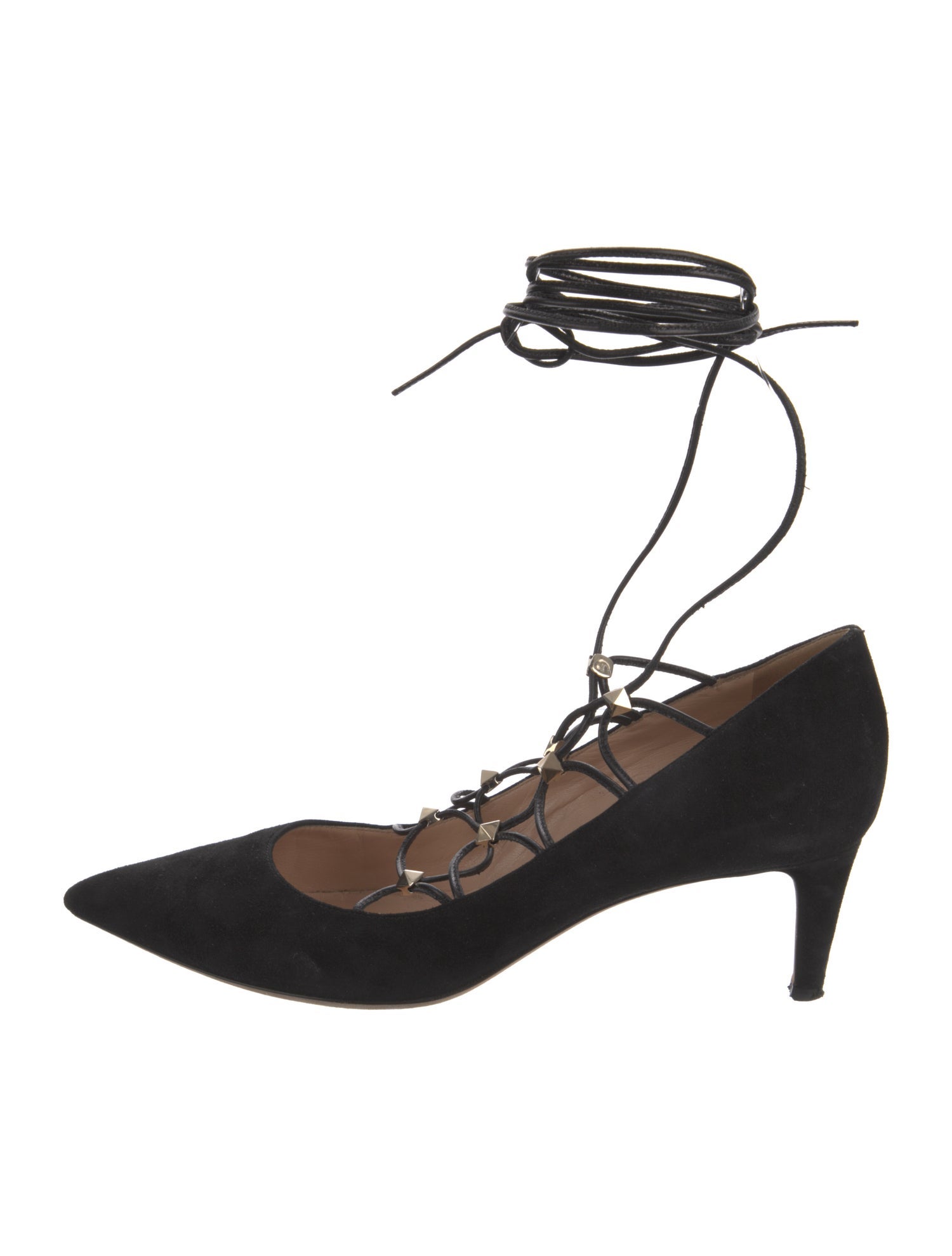 Valentino Rockstud Accents Suede Pumps