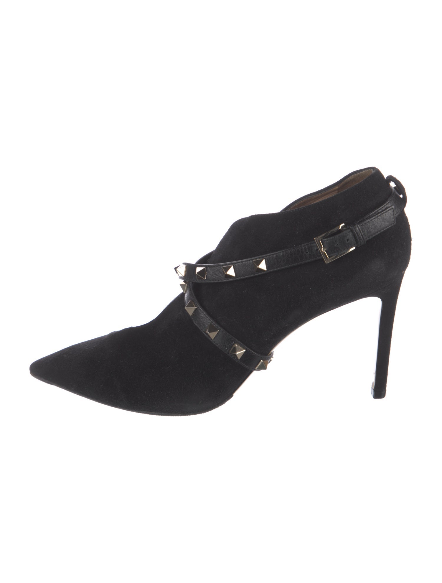 Valentino Rockstud Accents Suede Lace-Up Boots