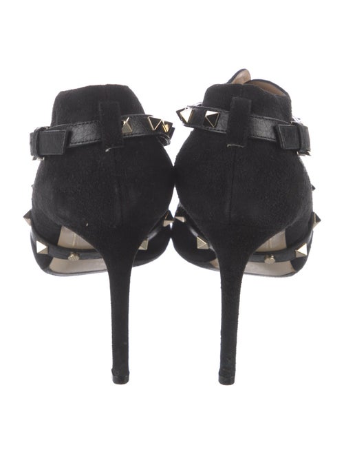 Valentino Rockstud Accents Suede Lace-Up Boots