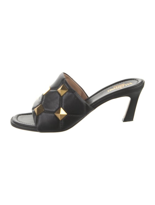 Valentino Rockstud Accents Leather Slides