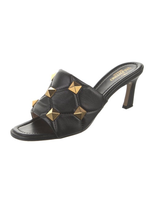 Valentino Rockstud Accents Leather Slides