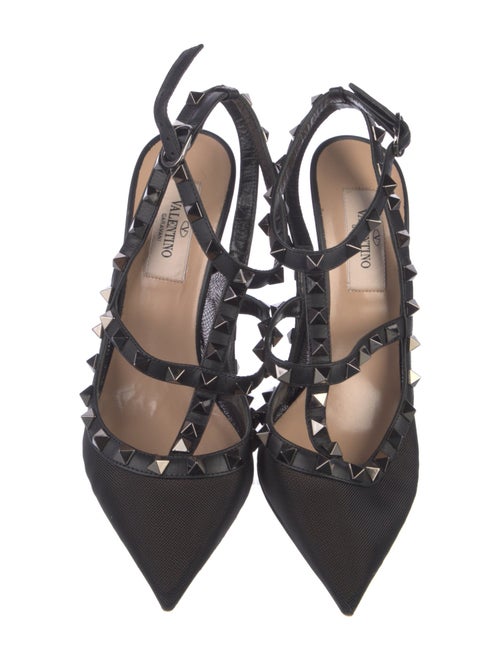 Valentino Rockstud Accents Mesh T-Strap Pumps