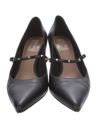 Valentino Rockstud Accents Leather Lace-Up Boots