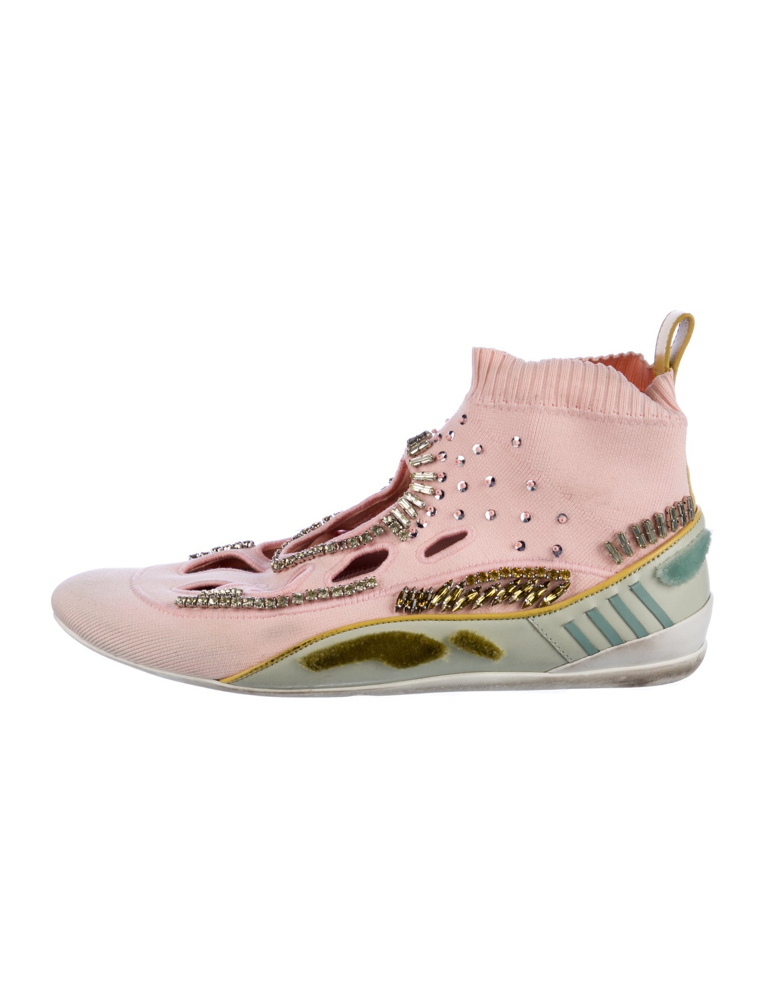 Valentino Printed Crystal Embellishments Sneakers