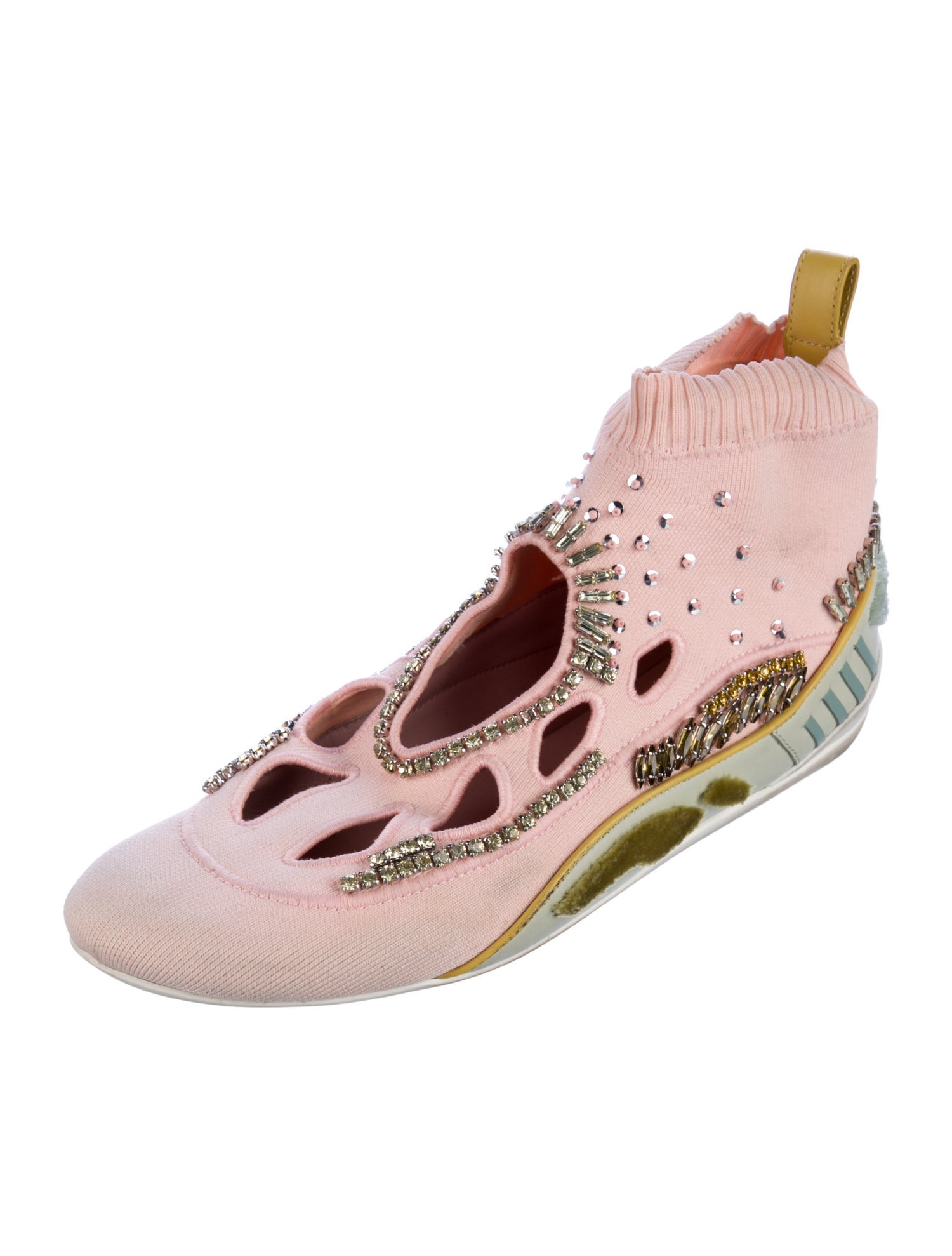 Valentino Printed Crystal Embellishments Sneakers