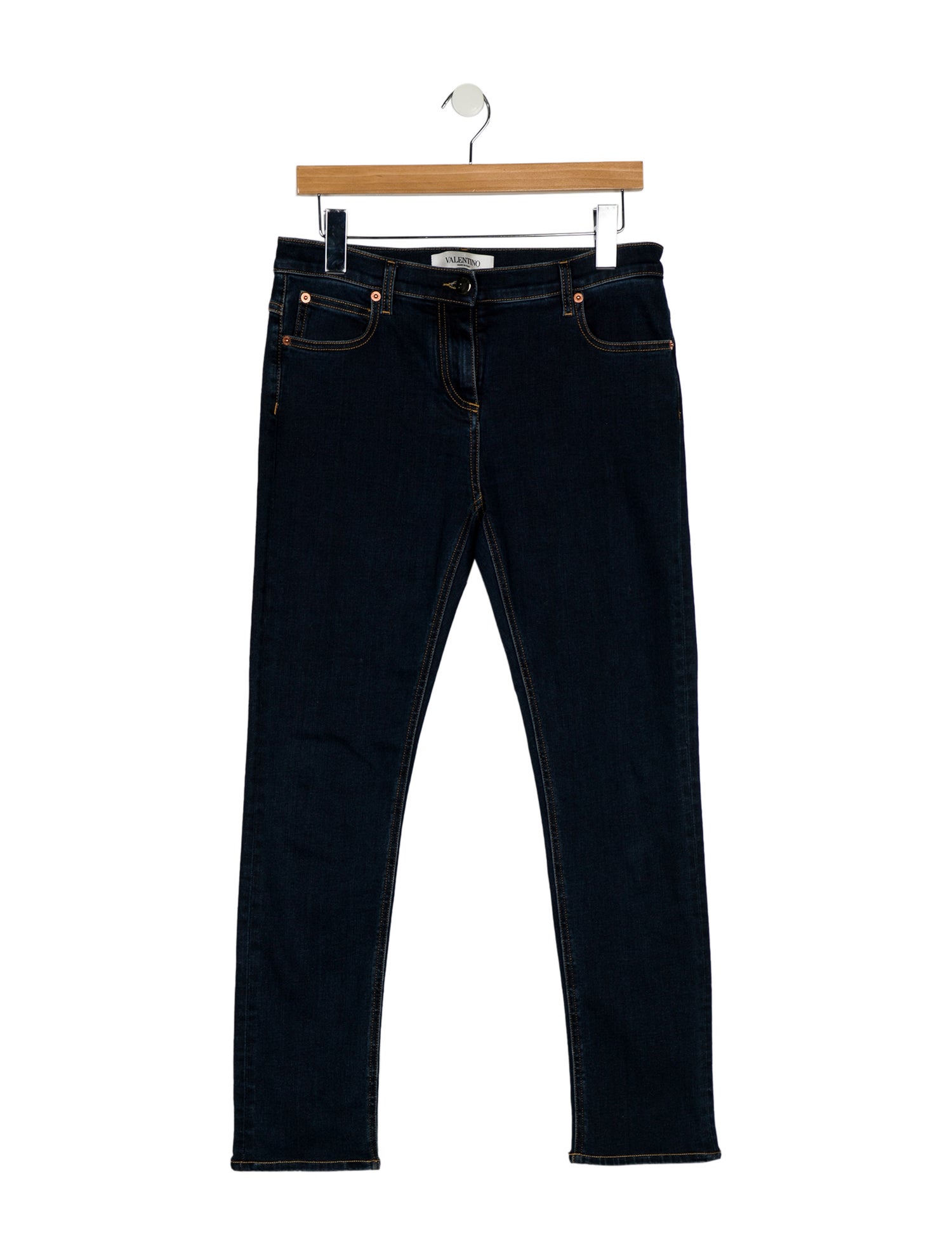 Valentino Mid-Rise Straight Leg Jeans