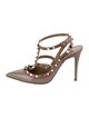 Valentino Rockstud Accents Patent Leather T-Strap Pumps