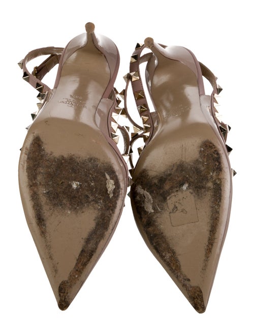 Valentino Rockstud Accents Patent Leather T-Strap Pumps