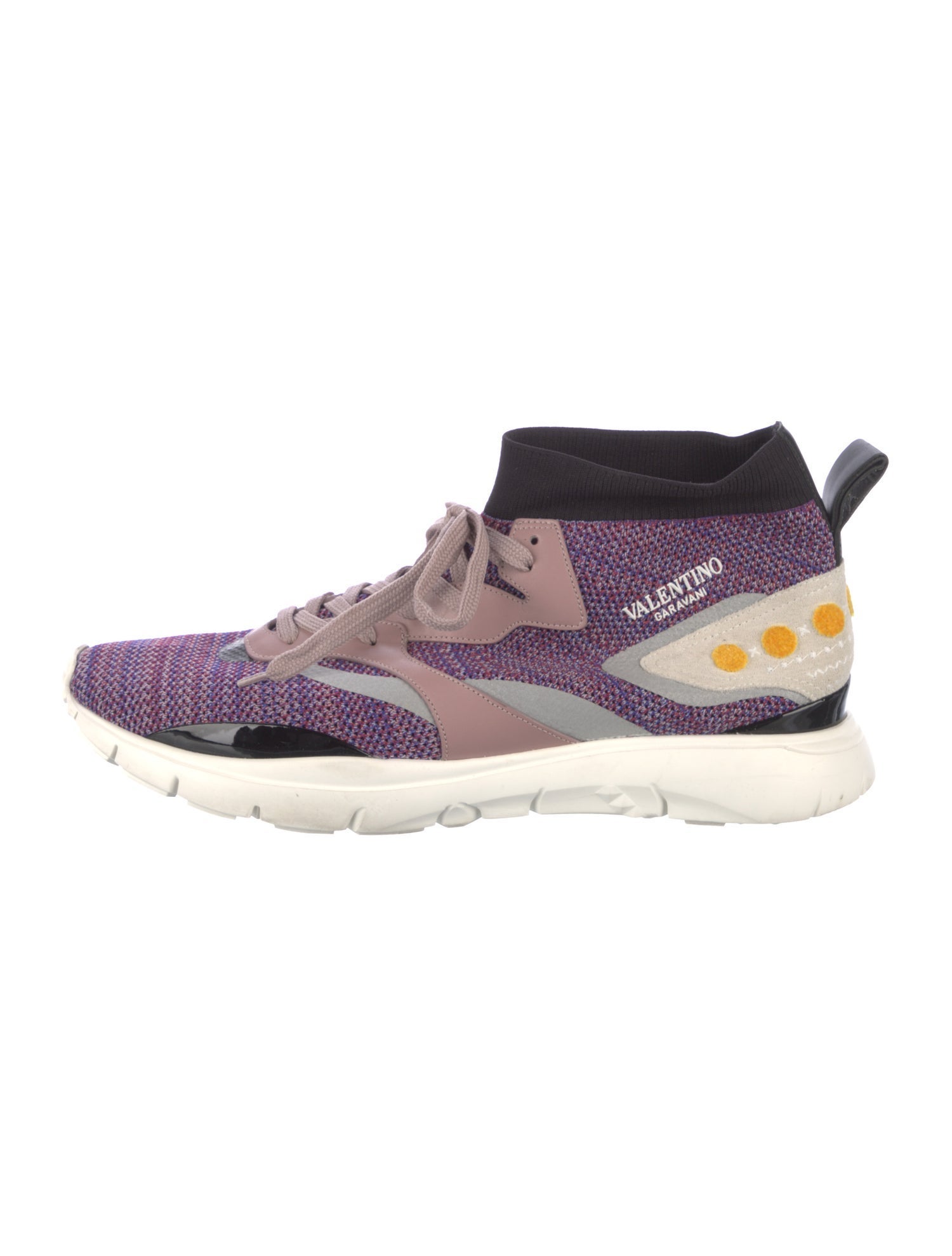 Valentino Rockstud Accents Animal Print Sneakers