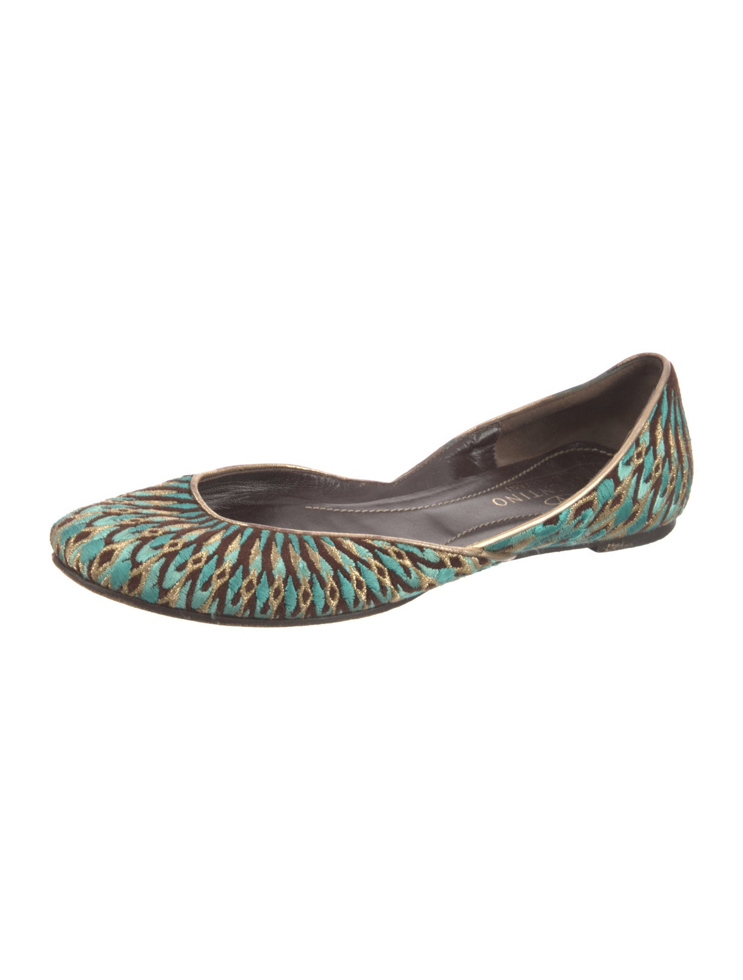 Valentino Canvas Printed D'Orsay Flats