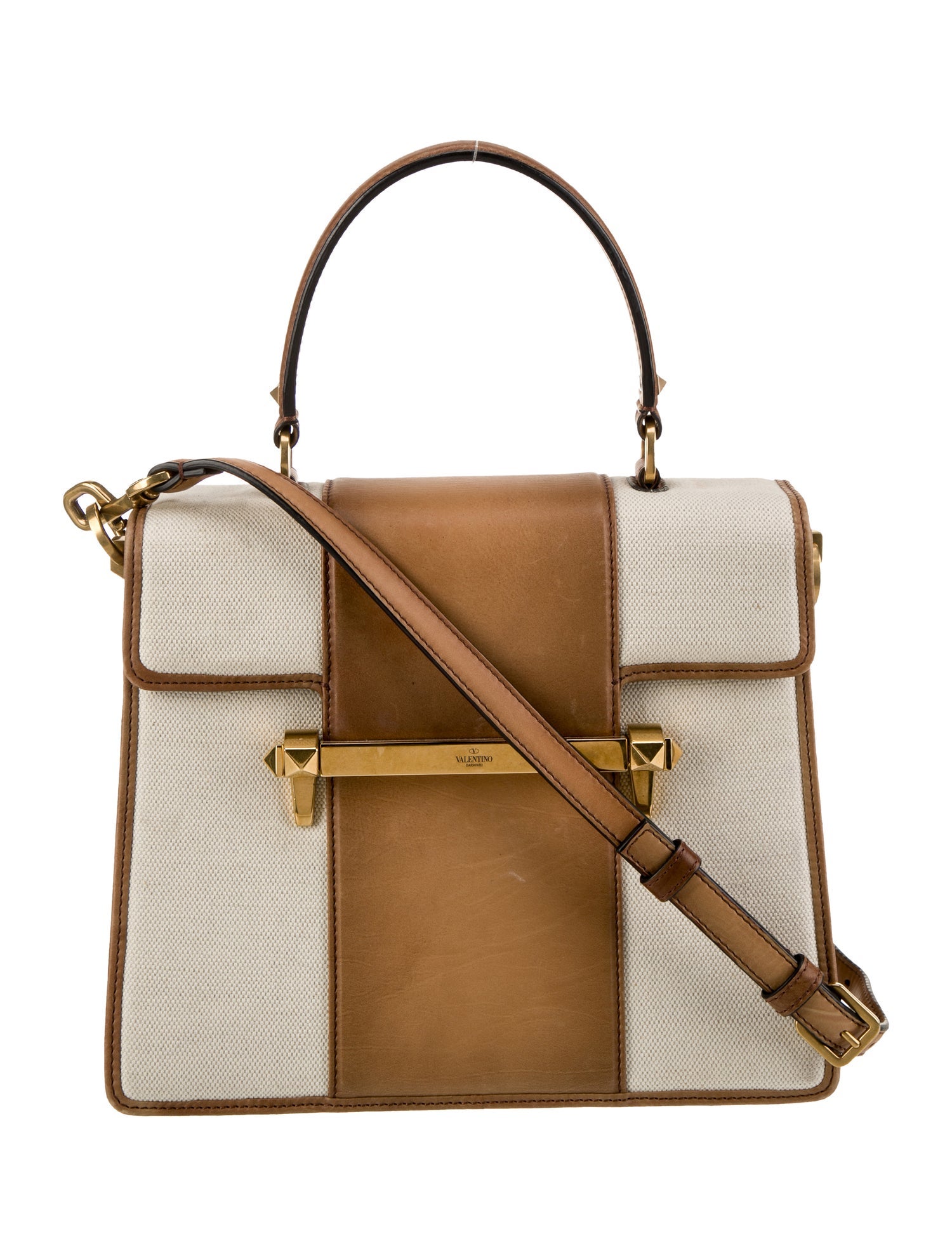 Valentino Canvas Top Handle Bag