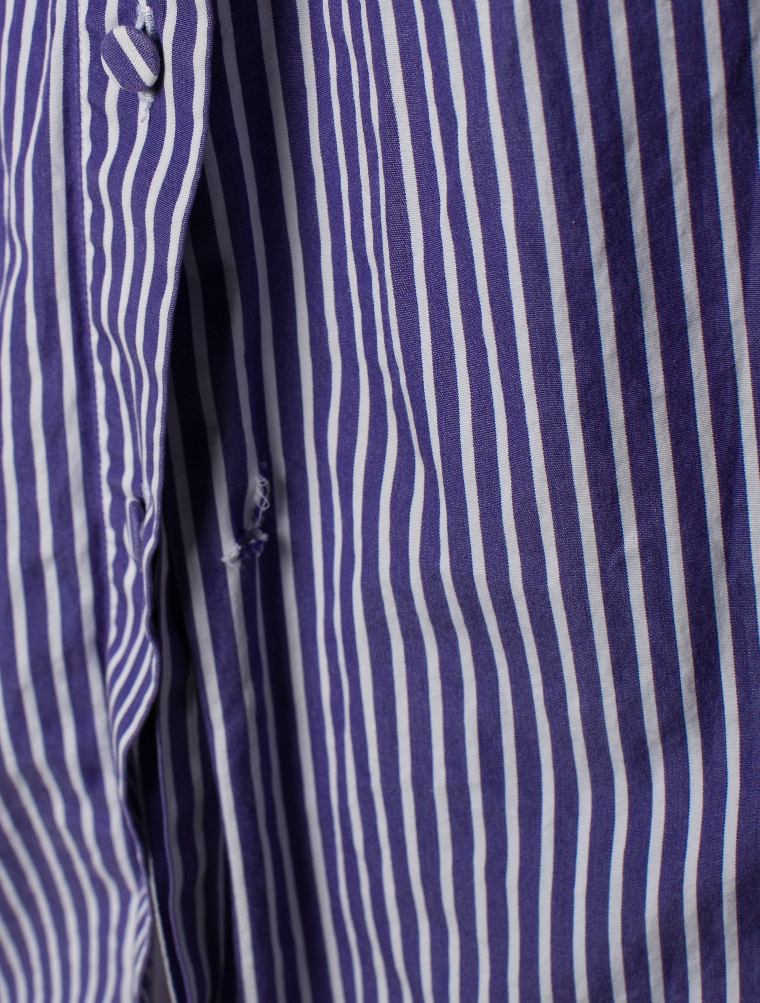 Valentino Striped Mock Neck Button-Up Top