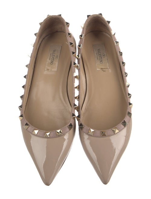 Valentino Rockstud Accents Patent Leather Flats