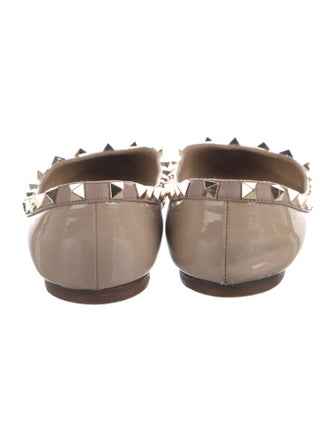 Valentino Rockstud Accents Patent Leather Flats
