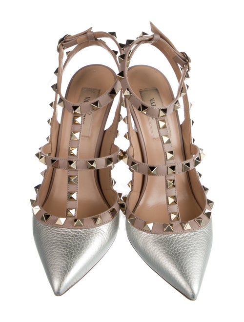 Valentino Rockstud Accents Patent Leather Gladiator Sandals