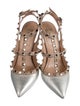 Valentino Rockstud Accents Patent Leather Gladiator Sandals