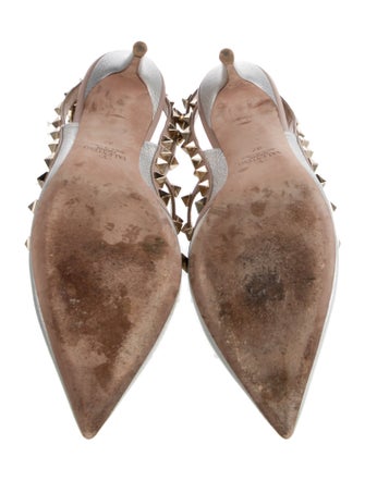 Valentino Rockstud Accents Patent Leather Gladiator Sandals