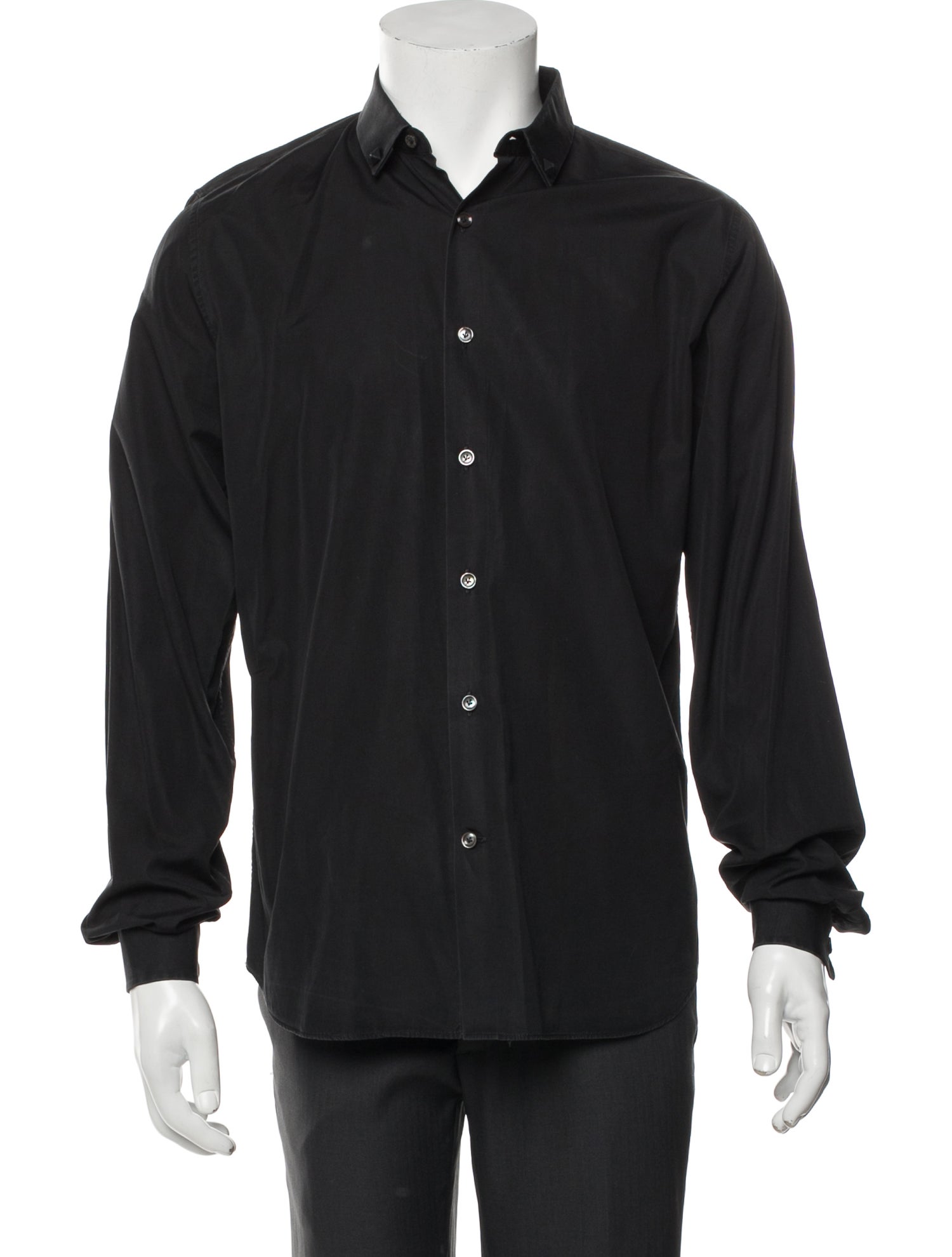 Valentino Rockstud Accents Long Sleeve Dress Shirt