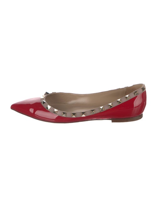 Valentino Rockstud Accents Patent Leather Ballet Flats