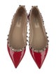 Valentino Rockstud Accents Patent Leather Ballet Flats